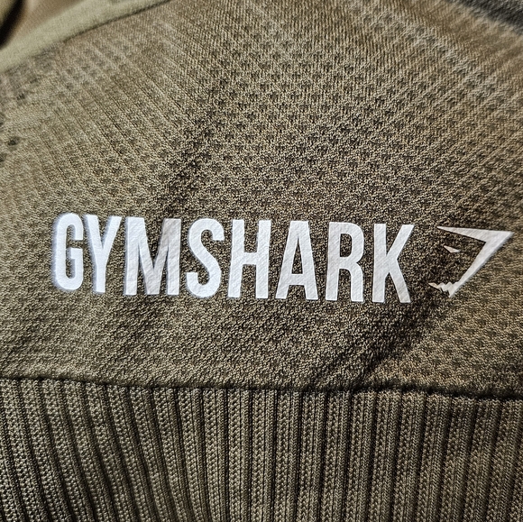 G157. Gymshark Energy Seamless Crop Tank / Vest in Olive Green - Size L - Picture 4 of 6